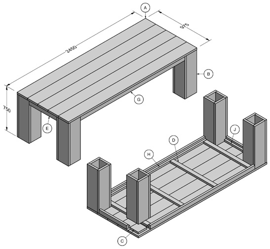 Tafel XL | Steigerhouten bouwpakket